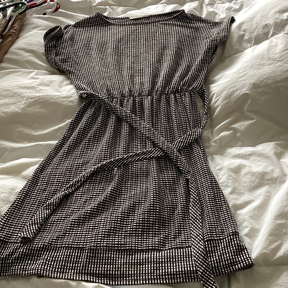 Caution To The Wind Black and White Mini Dress